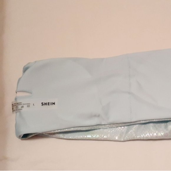 NWOT Iridesecent Snakeskin bandeu swimsuit SHEIN - Picture 6 of 6